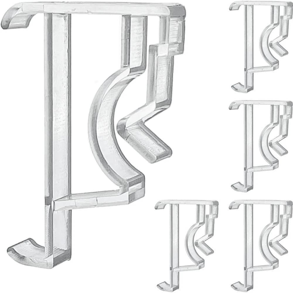 Valance Clips 2inch 5pcs Clear Plastic Hidden Retainer Holder for Window Blind