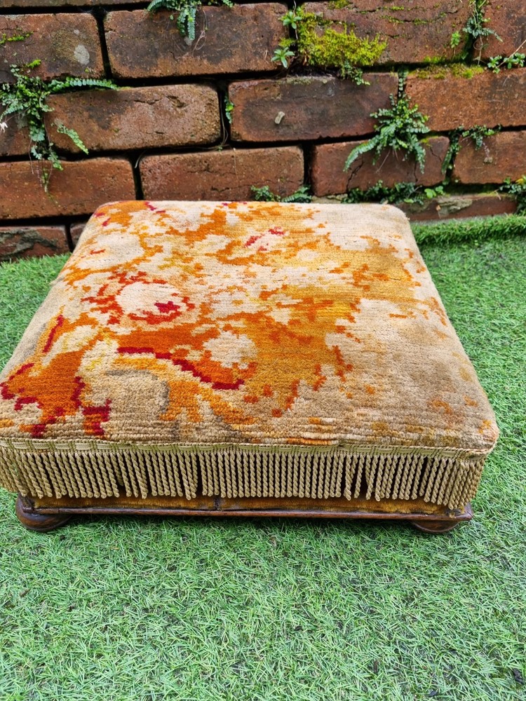 Square Victorian low pray kneeling Footstool 39cm