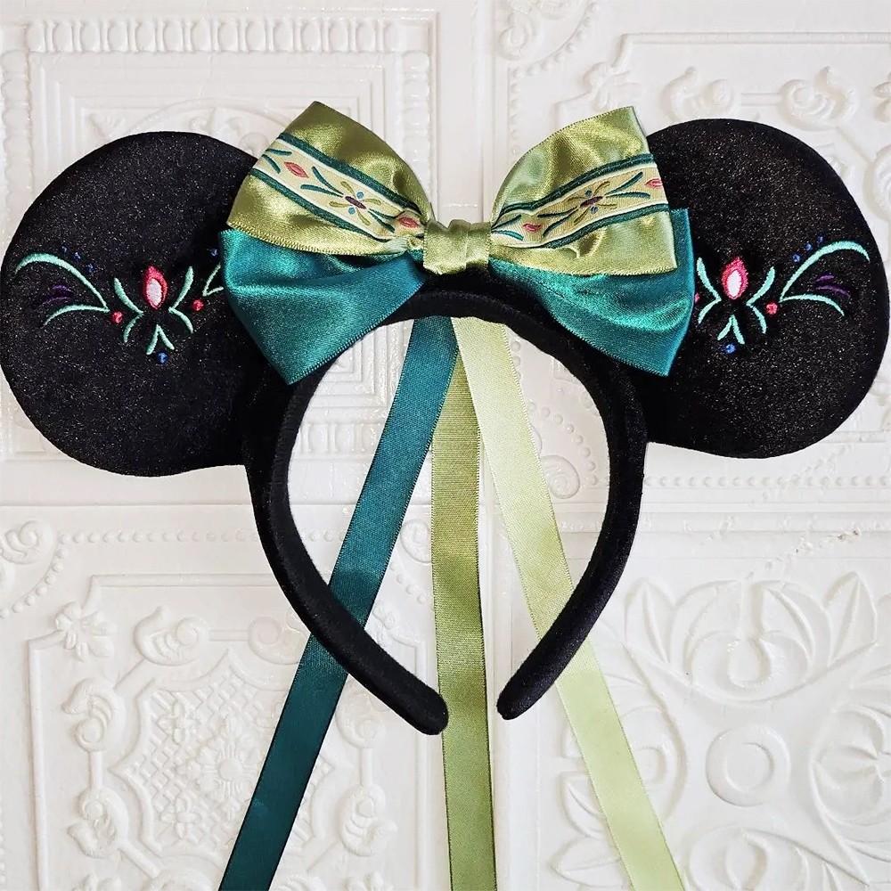 Disney- Parks Headband Frozen Anna Fantasy Springs Green Minnie Ears Disneyland