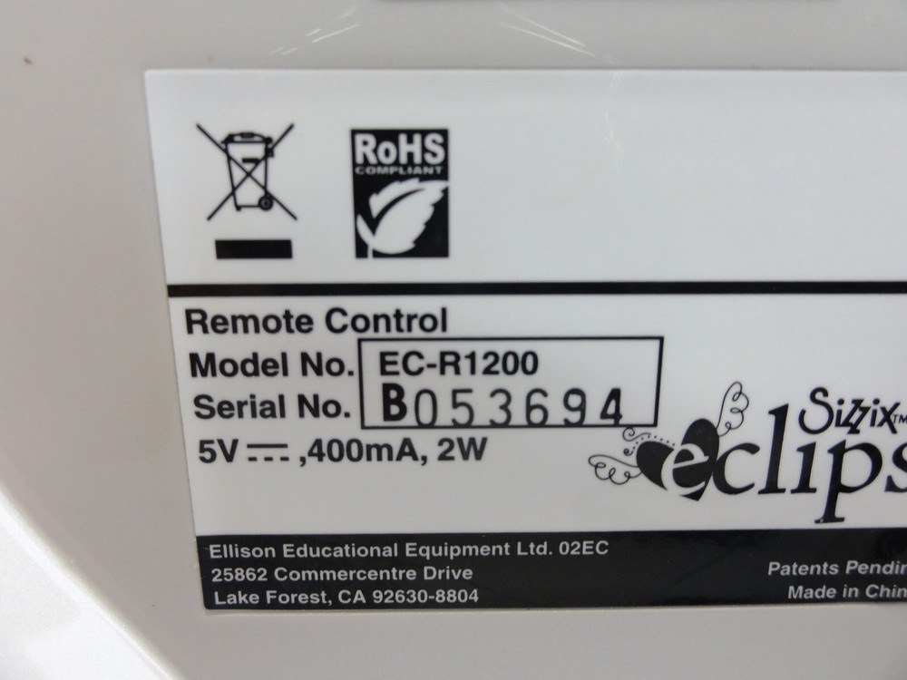 Sizzix Eclips Remote Control Controller w/Cradle EC-R1200