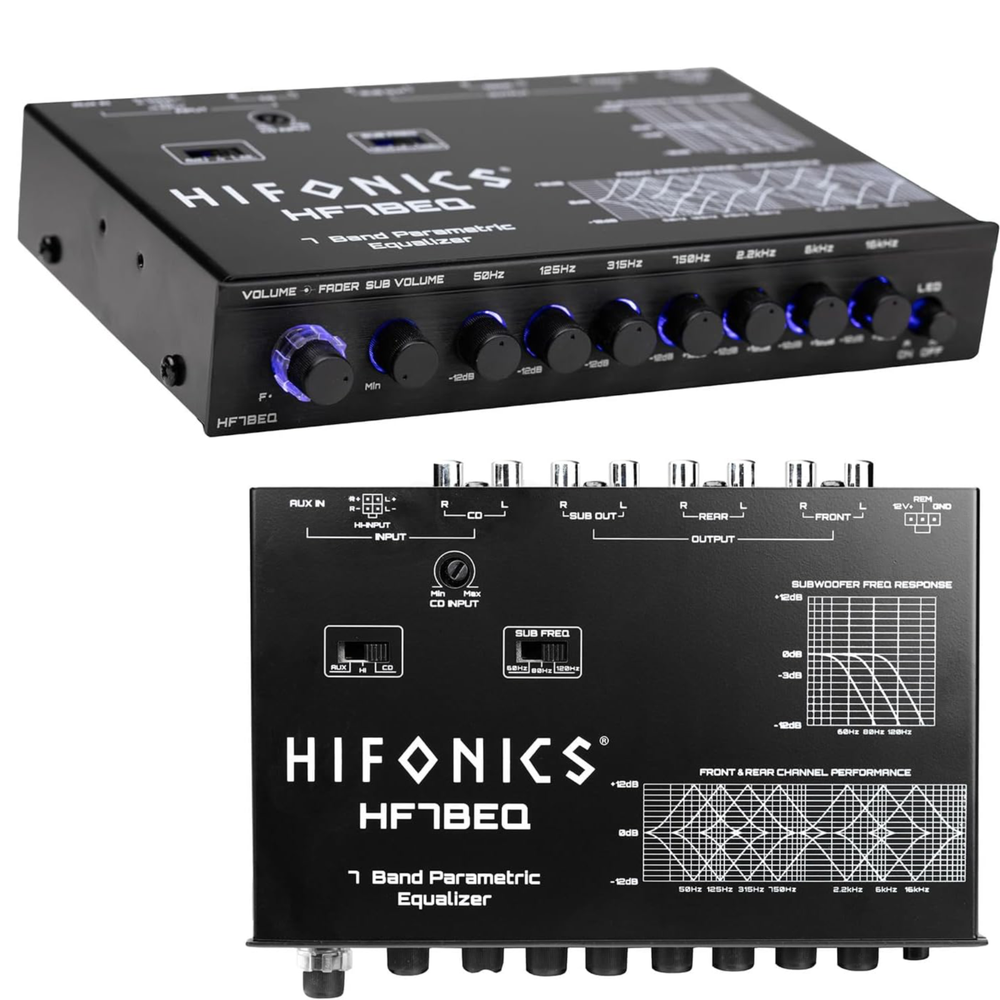 Hifonics 7-Band / 9-Volt Car Audio 1/2 DIN LINE-DRIVER MULTIPLE SOURCE PROCESSOR