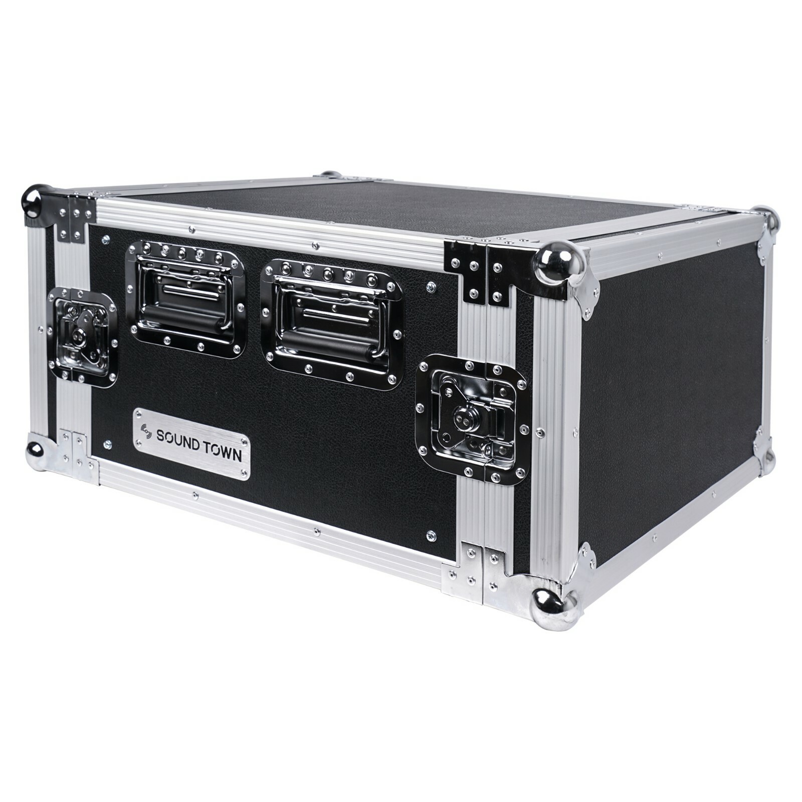 Sound Town 6U Rack Case, 6-Space with 21” Depth Plywood Metal Corners (STRC-6U)