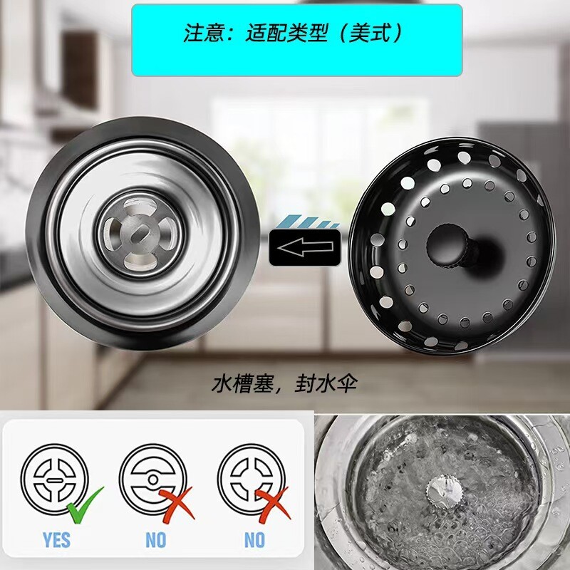 Stainless Steel Home Kitchen Sink Drain Stopper Basket Strainer Waste Plug Lot