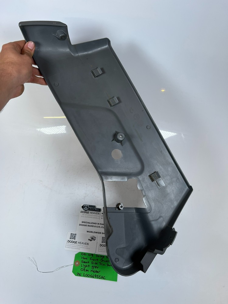 OEM 2006-2008 Dodge Ram 1500 Front Driver LH Seat Side Trim Panel Light Grey
