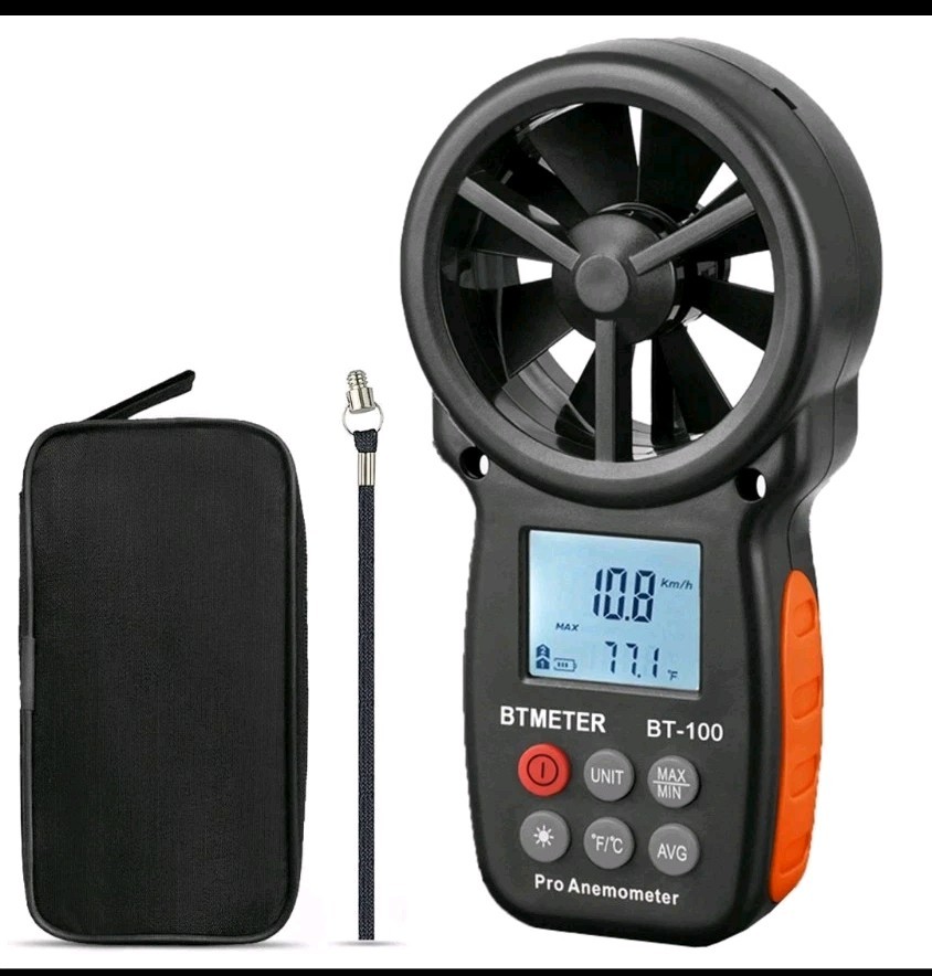 BTMETER BT-100 • Digital Handheld Pro Anemometer • 0.3-30m/s Wind Speed Range
