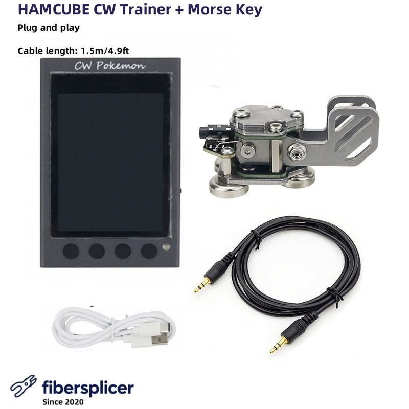 HAMCUBE CW Trainer Morse Code Trainer w/ Morse Key 1.5M/4.9FT 3.5MM Cable -new