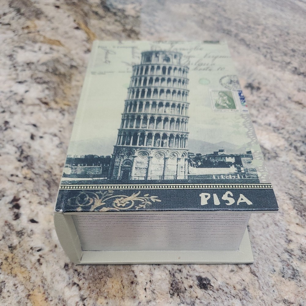 Pisa Leaning Tower Themed Book Safe Hidden Stash Box