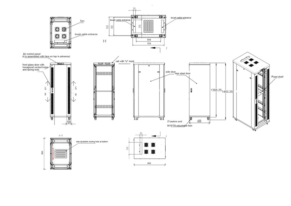 27U 32 Inch Depth Server Rack Cabinet Network It Enclosure Vented Mesh Doors