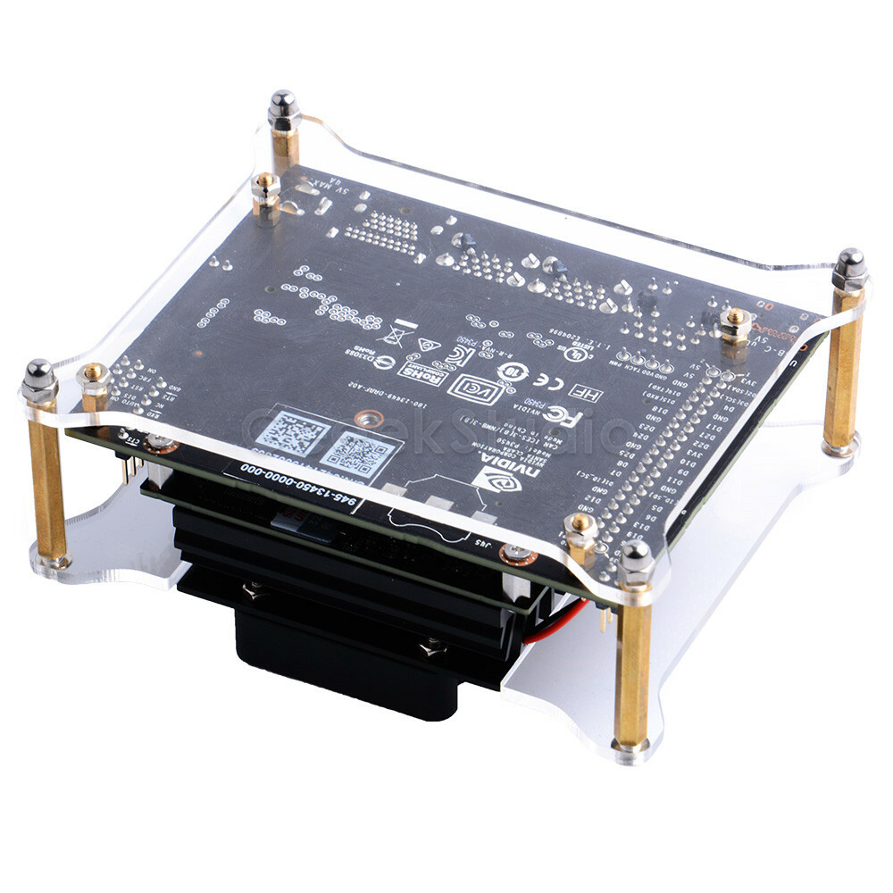 Clear Acrylic Case Kit with Cooling Fan for NVIDIA Jetson Nano Developer Kit