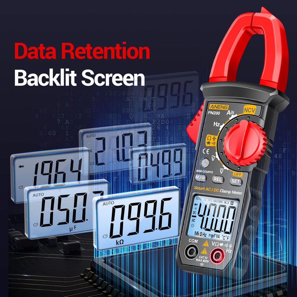 Digital Clamp Meter Multimeter Tester with AC/DC Current,Voltage, NCV Amp Ohm Vo