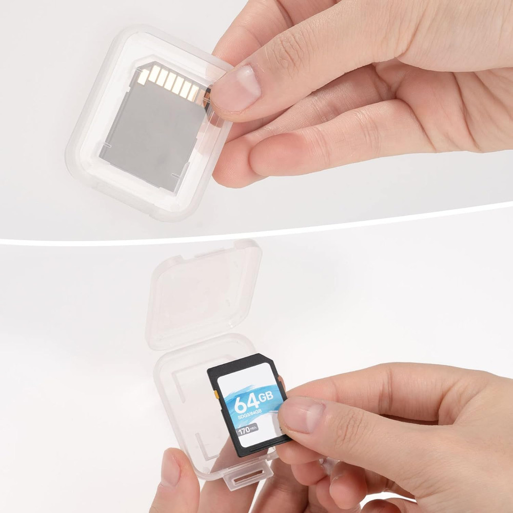 Transparent Standard SD SDHC Memory Card Case Holder Box Storage Boxes (Pack of