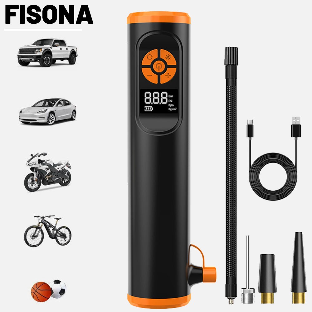 Portable Tire Inflator Rechargeable Air Compressor Pump 150PSI for Car Bike Ball