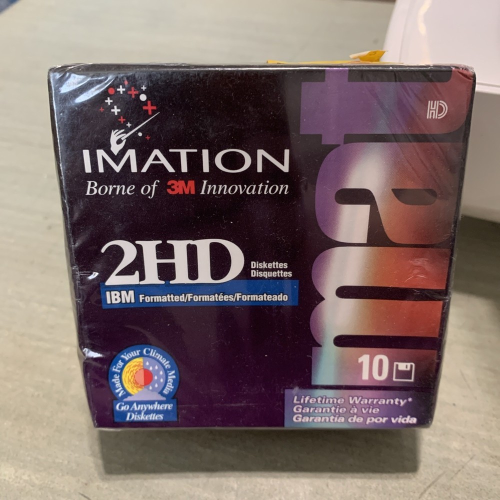 Imation 3.5" Diskettes 10 Pack IBM Formatted 1.44MB 2HD New Sealed