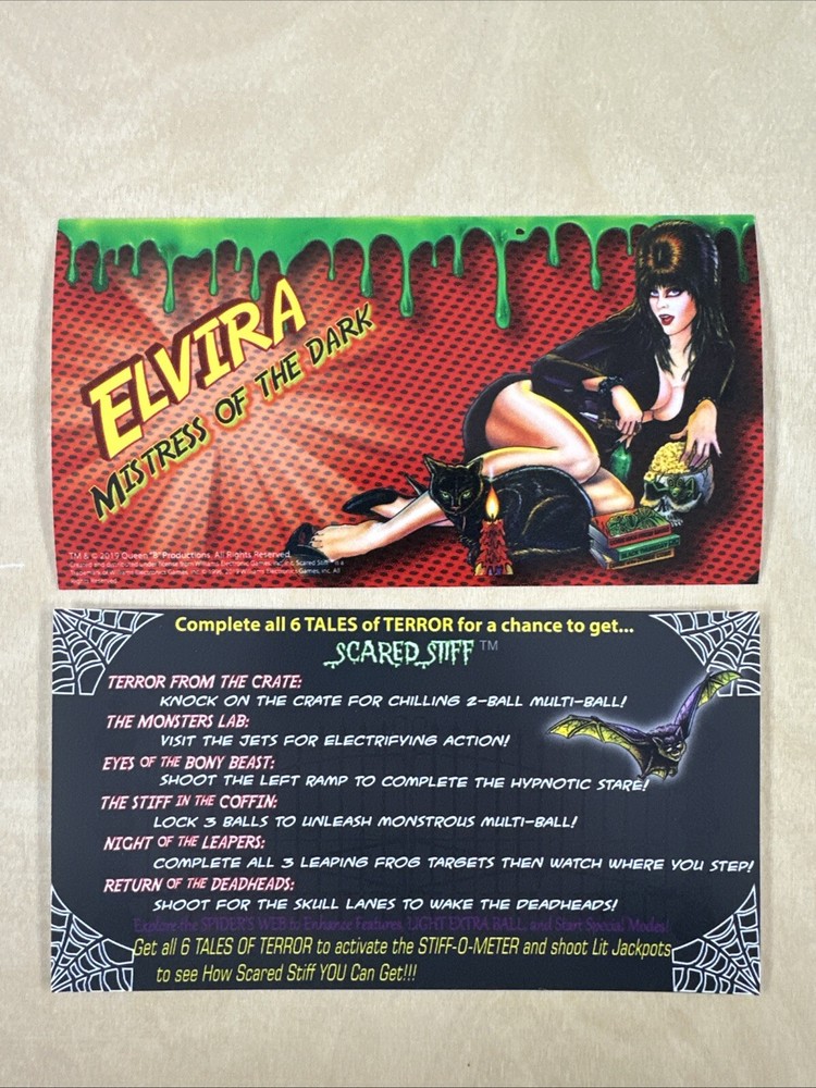 Scared Stiff Pinball Apron Cards