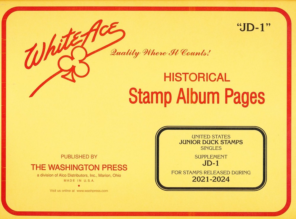 WHITE ACE US Junior Duck Stamp Singles Album Supplement 2021-2024  JD-1