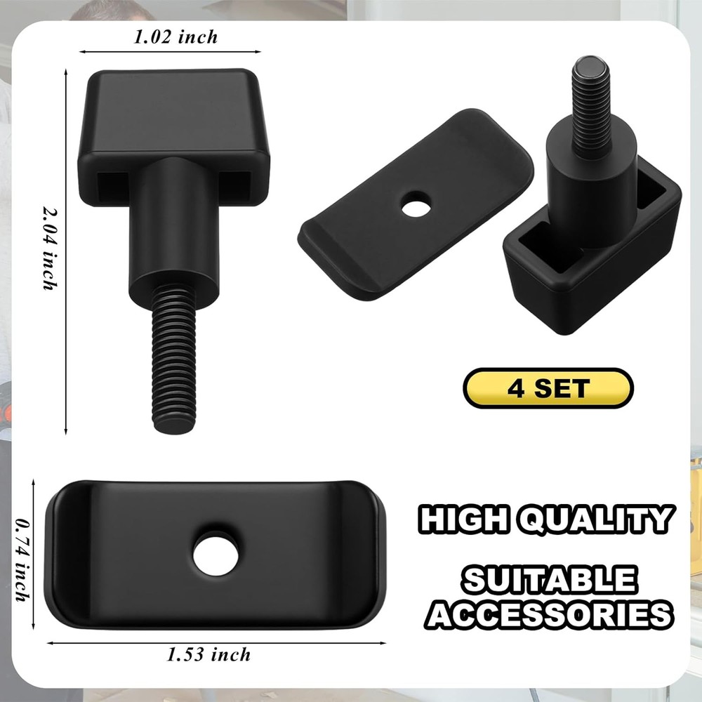 4 Set Miter Saw Thumb Screw Replacement Stand Brackets Mounting Base Hinge Parts