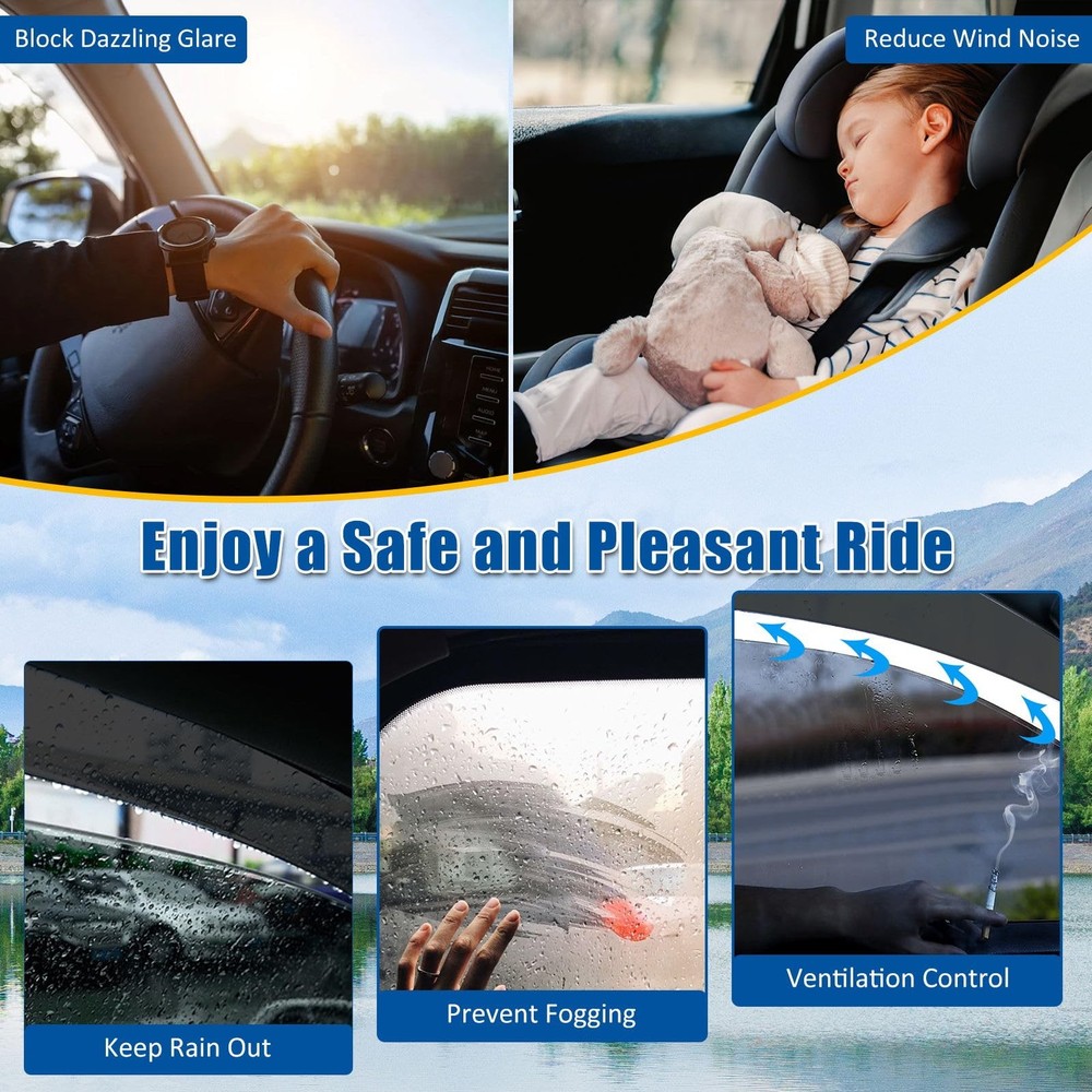 2012 - 2015 年本田思域轿车深色丙烯酸 4 件车窗偏转器