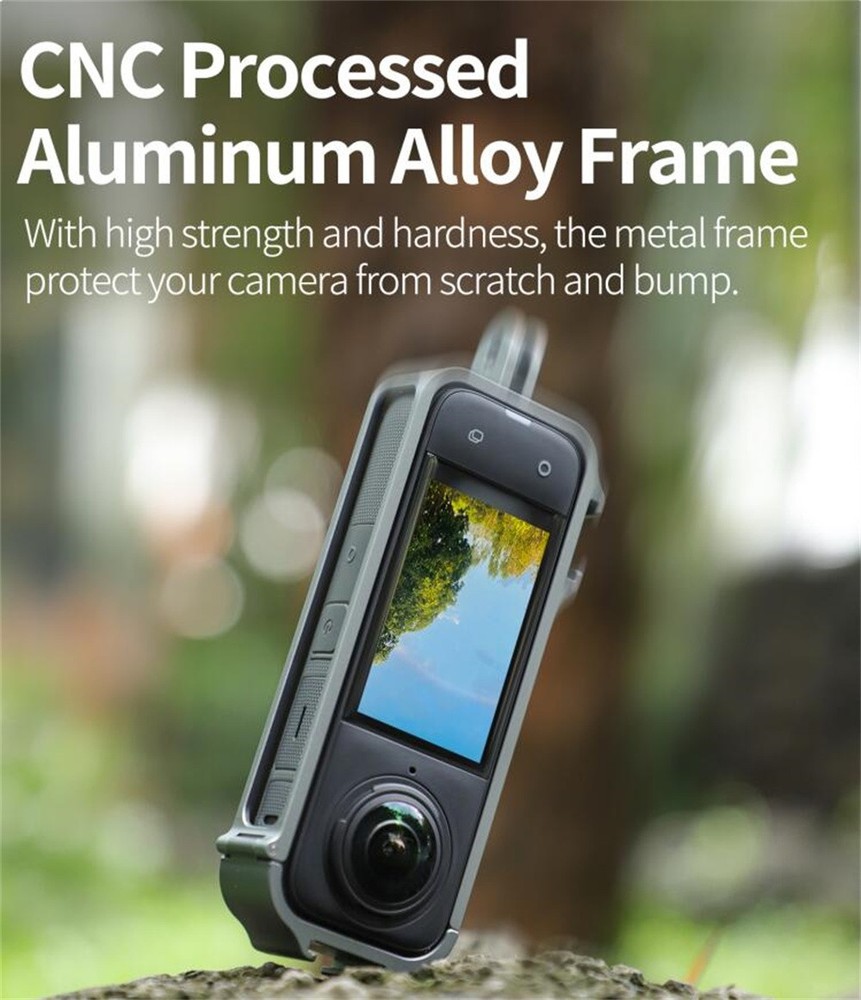 Protective Aluminium Shock Drop Resistant Bezel For Insta360 X4 Panoramic Camera