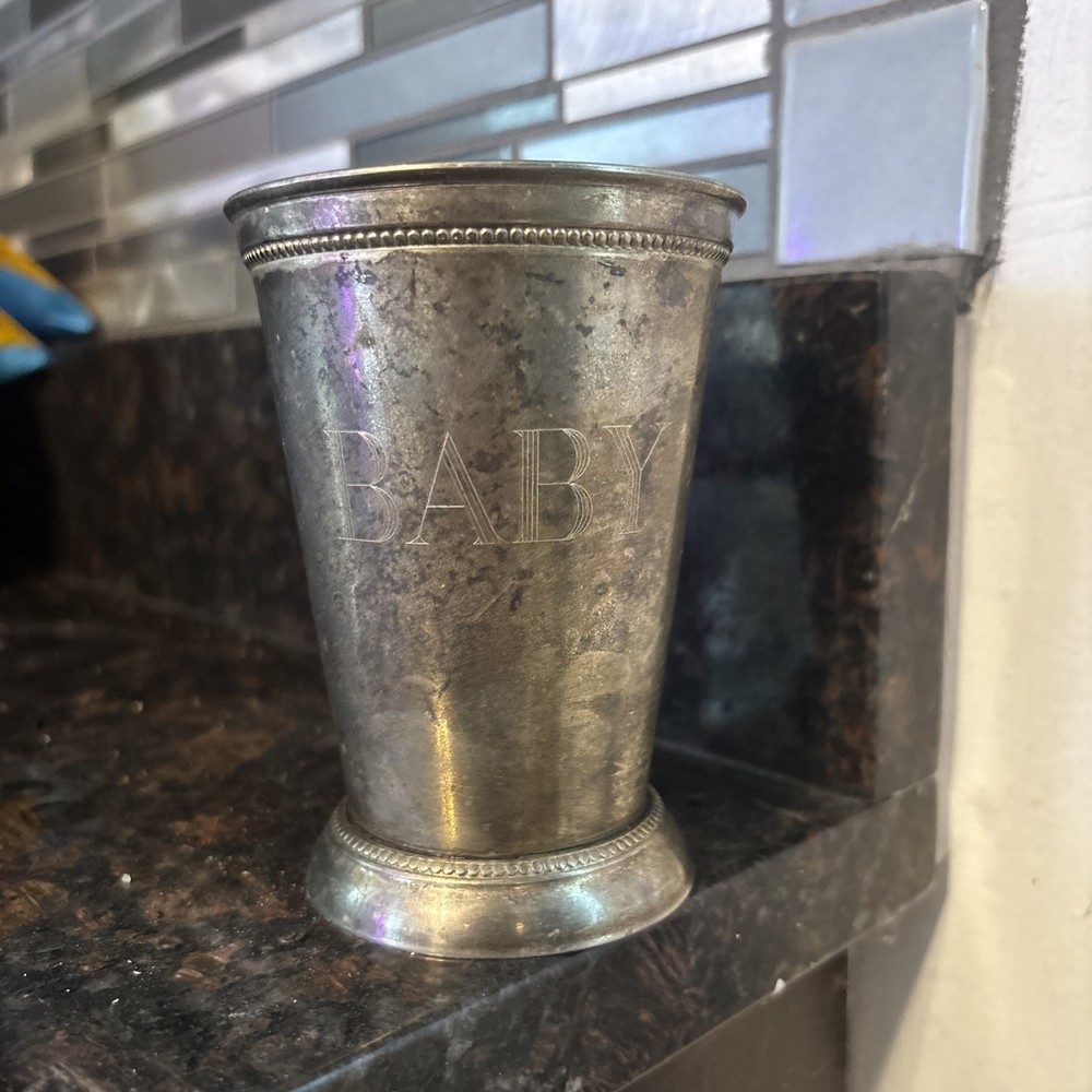 Silver-Plated Mint Julep Cup by Towle Silversmiths with “BABY” engraving!