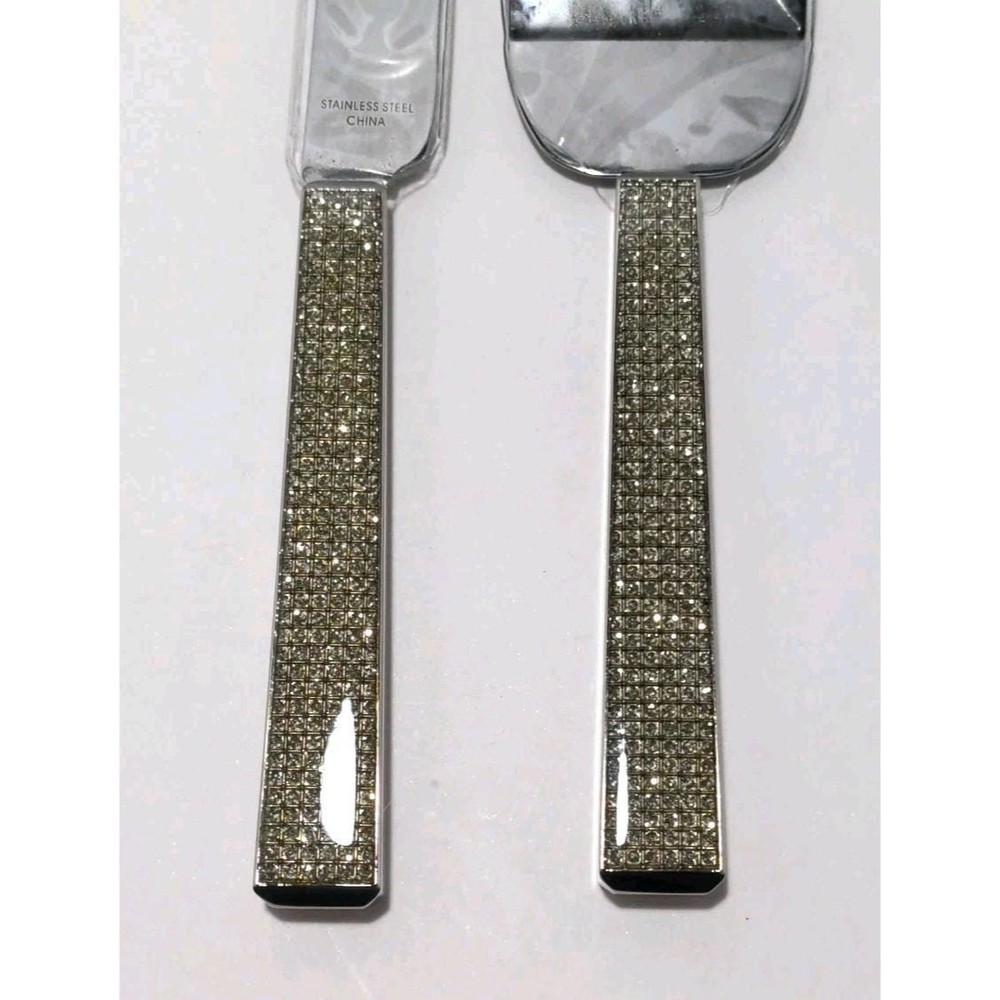 Glitter Diamond Wedding Cake Knife Server Set Rhinestone Handle