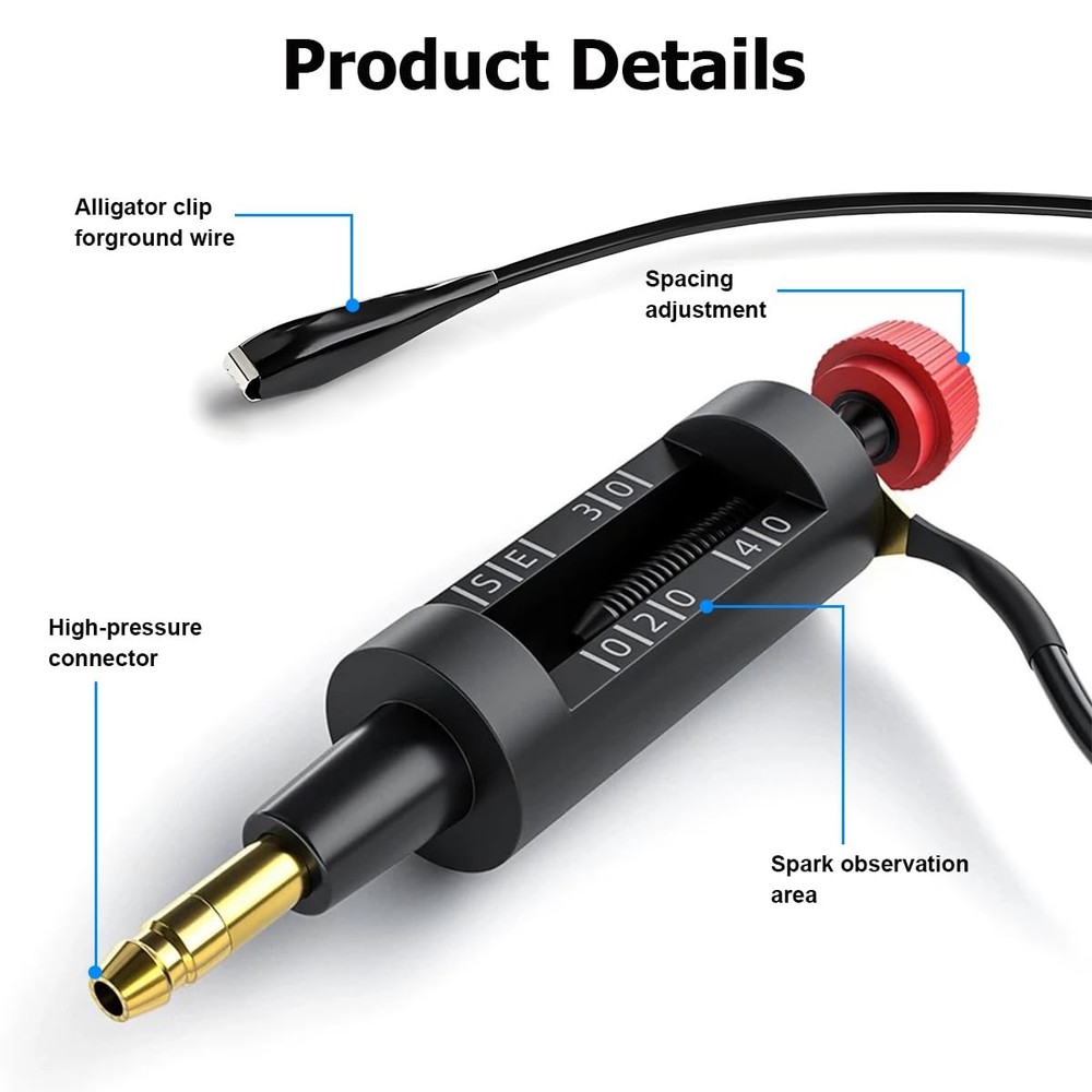 Spark Plug Tester, Adjustable Ignition Coil Tester, Ignition System Coil Diagnostic De...
