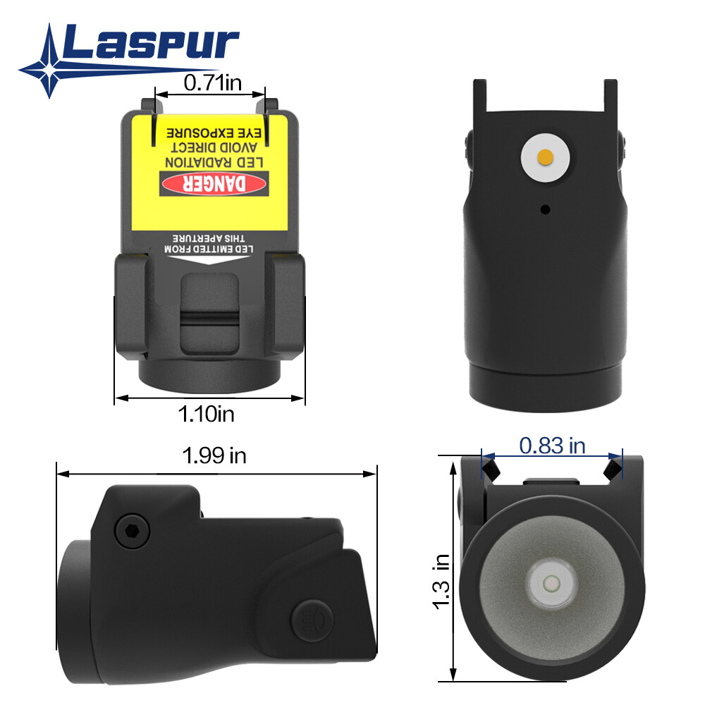 Laspur Sub Compact gun Light 500 High Lumen Rechargeable Battery