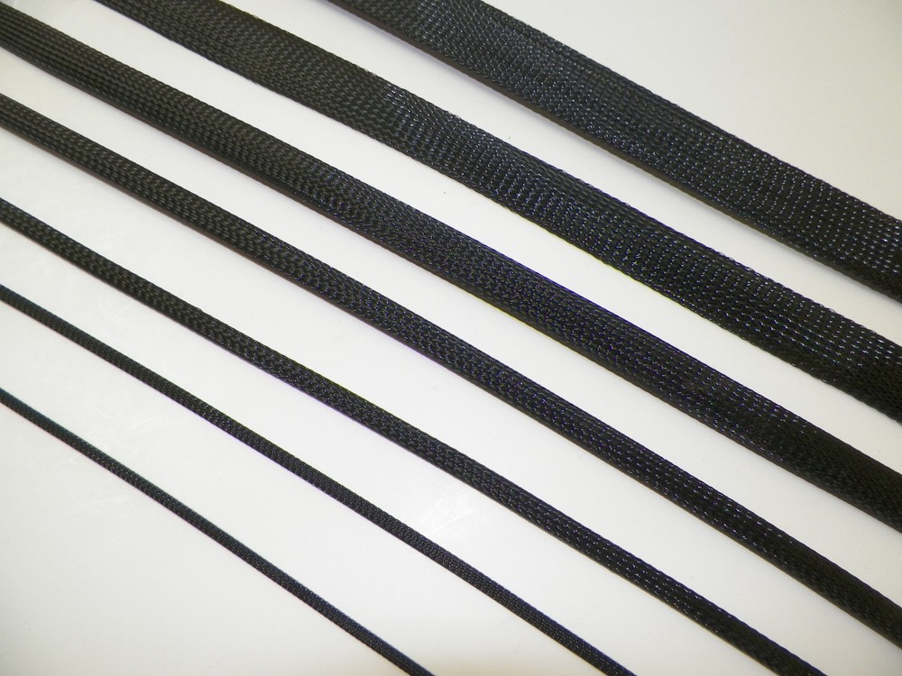 BLACK BRAIDED EXPANDABLE FLEX SLEEVE WIRING HARNESS LOOM FLEXABLE WIRE COVER