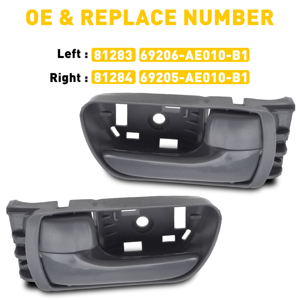For Toyota Sienna Inner Inside Interior Door Handle Gray Front Left Right Pair
