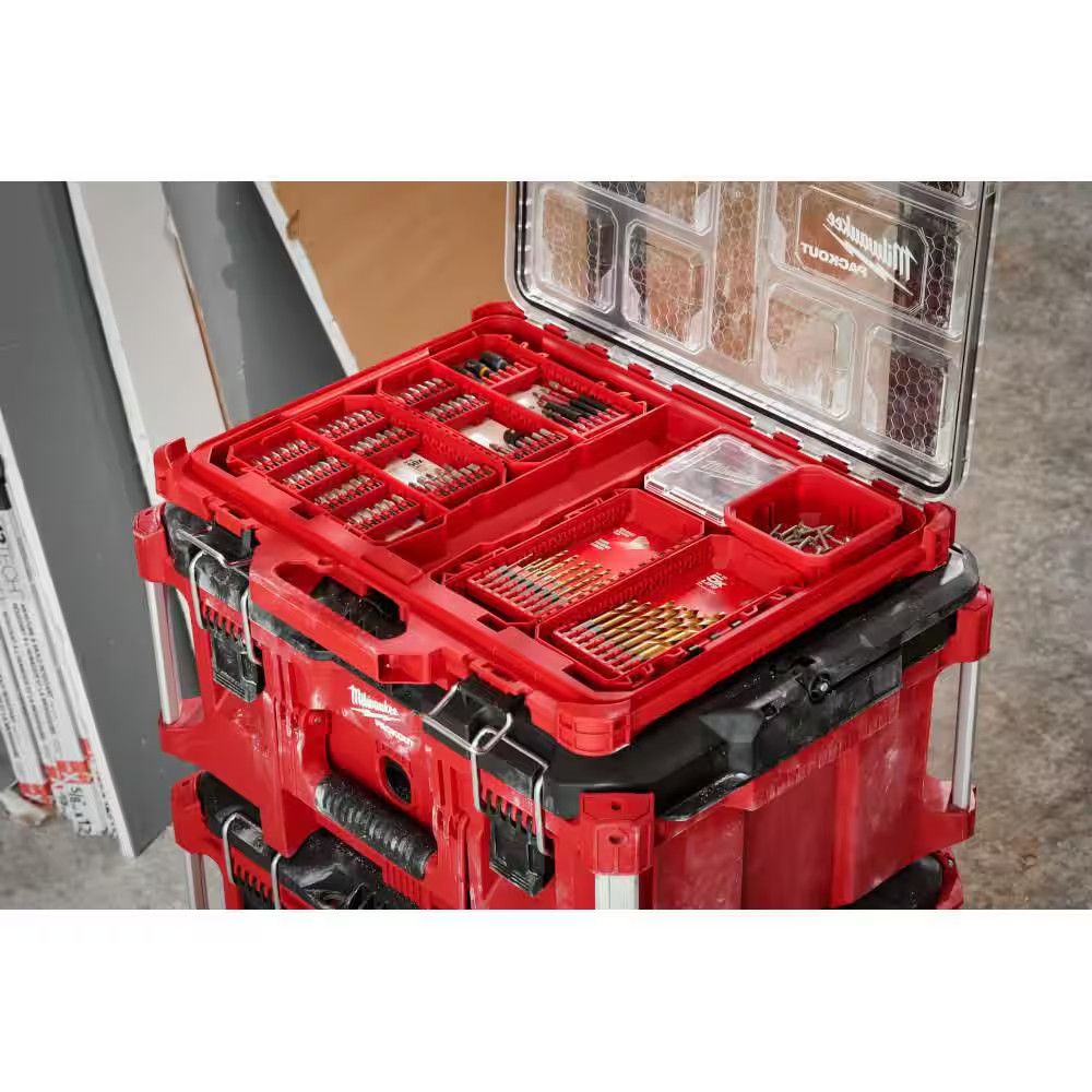 Milwaukee Impact Driver Bit Case Customizable Storage Small Compact Packout Red