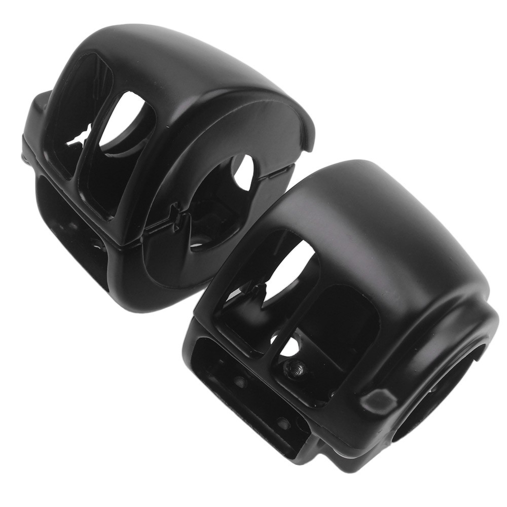 2X Black Handlebar Hand Control Switch Housing Covers For Harley Touring Softail
