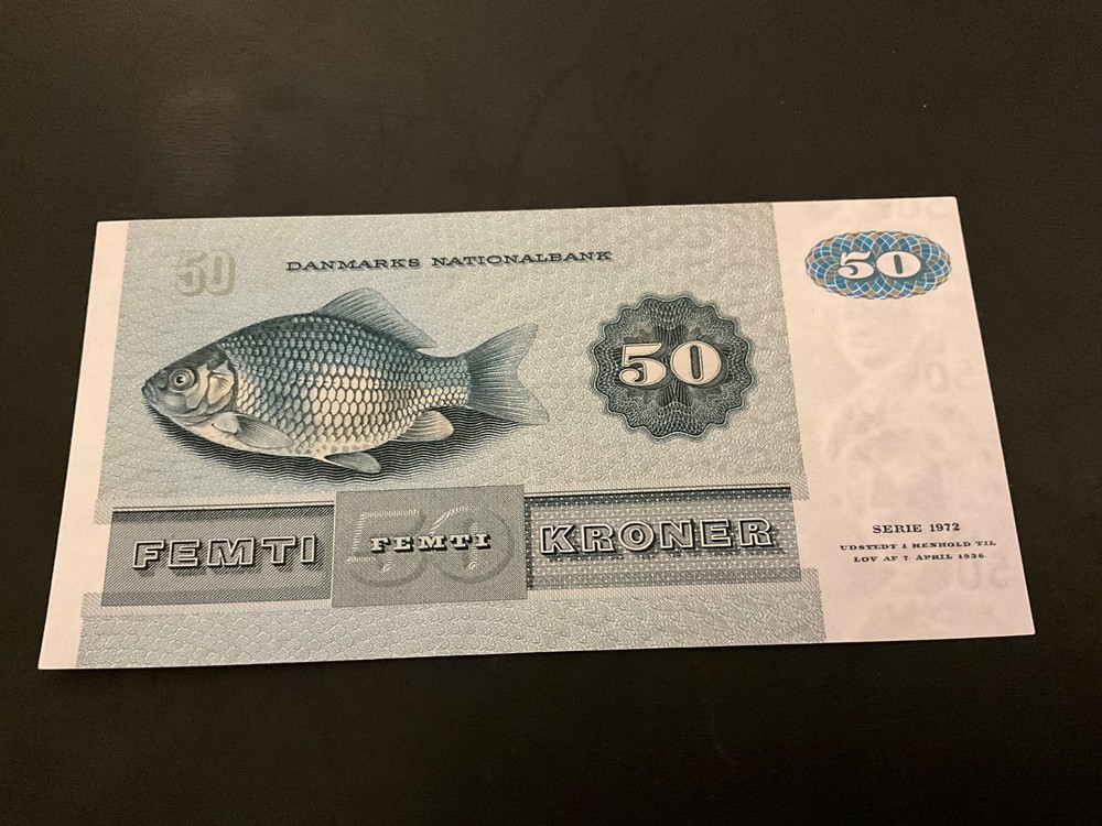 50 Denmark Kroner banknote UNC dated 1972