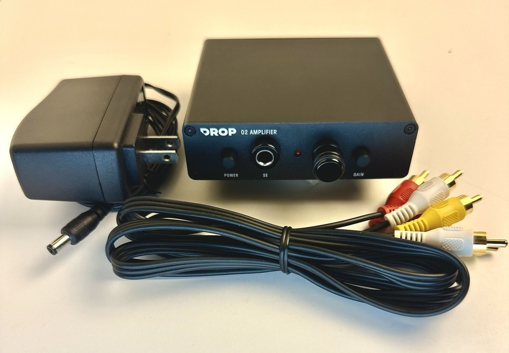 DROP O2 HEADPHONE AMPLIFIER STANDARD GAIN - W/ 120V Adapter + Cable