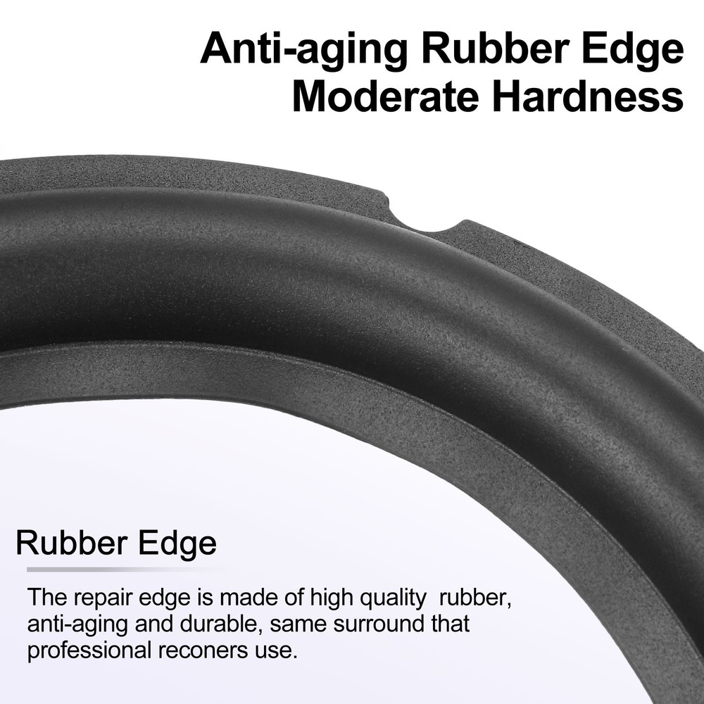 Black 8 Inch Rubber Notch Speaker Edge Surround Big Ring