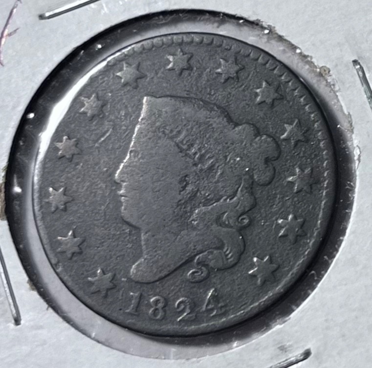 1824 coronet head large cent