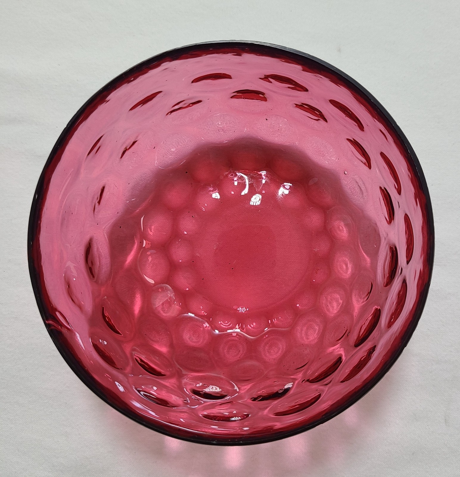 Antique Webster Silverplate Cranberry Thumbprint Glass Candy Dish Lid Victorian