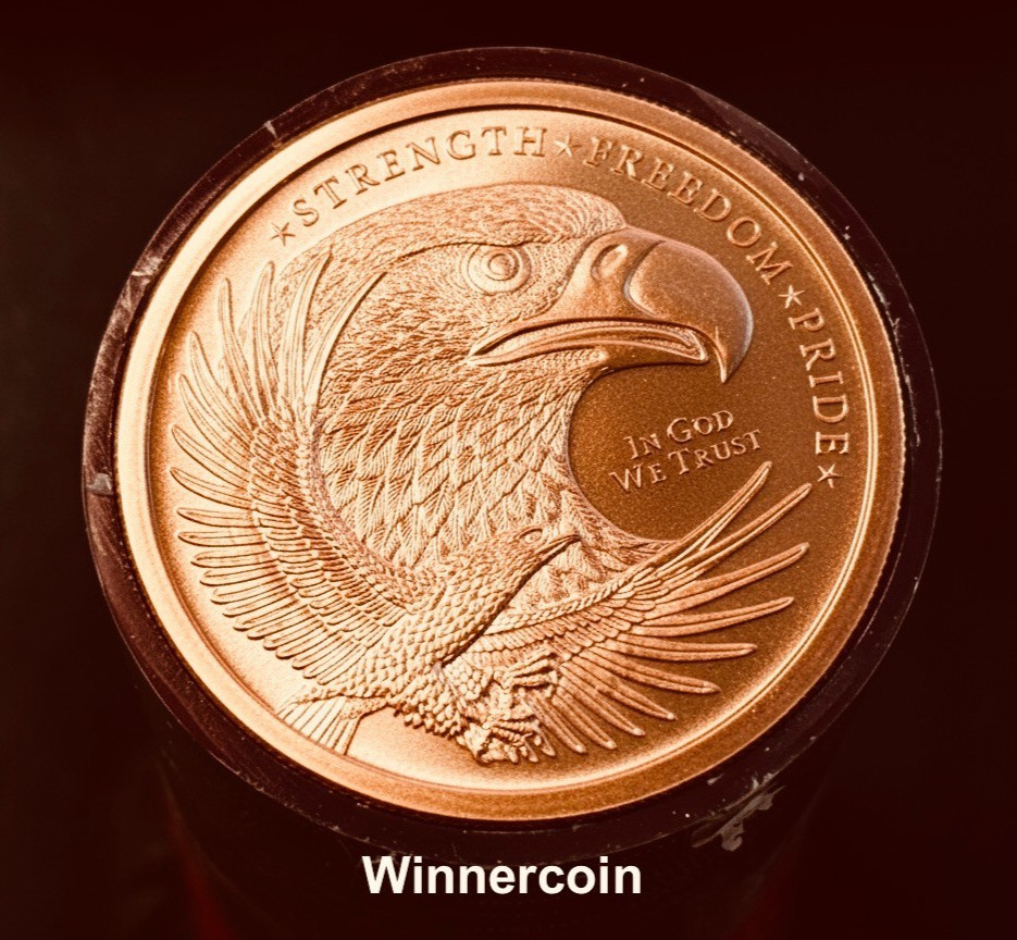 2 oz .999 Copper Eagle "Strength, Freedom, Pride" Golden State Mint Round