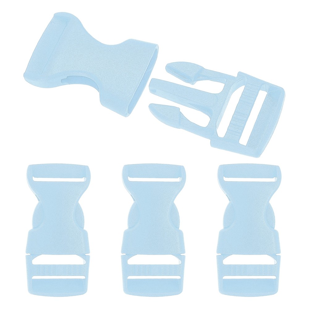 4 Pack Quick Side Release Buckle, 0.8" Plastic Buckle Clip, Light Blue