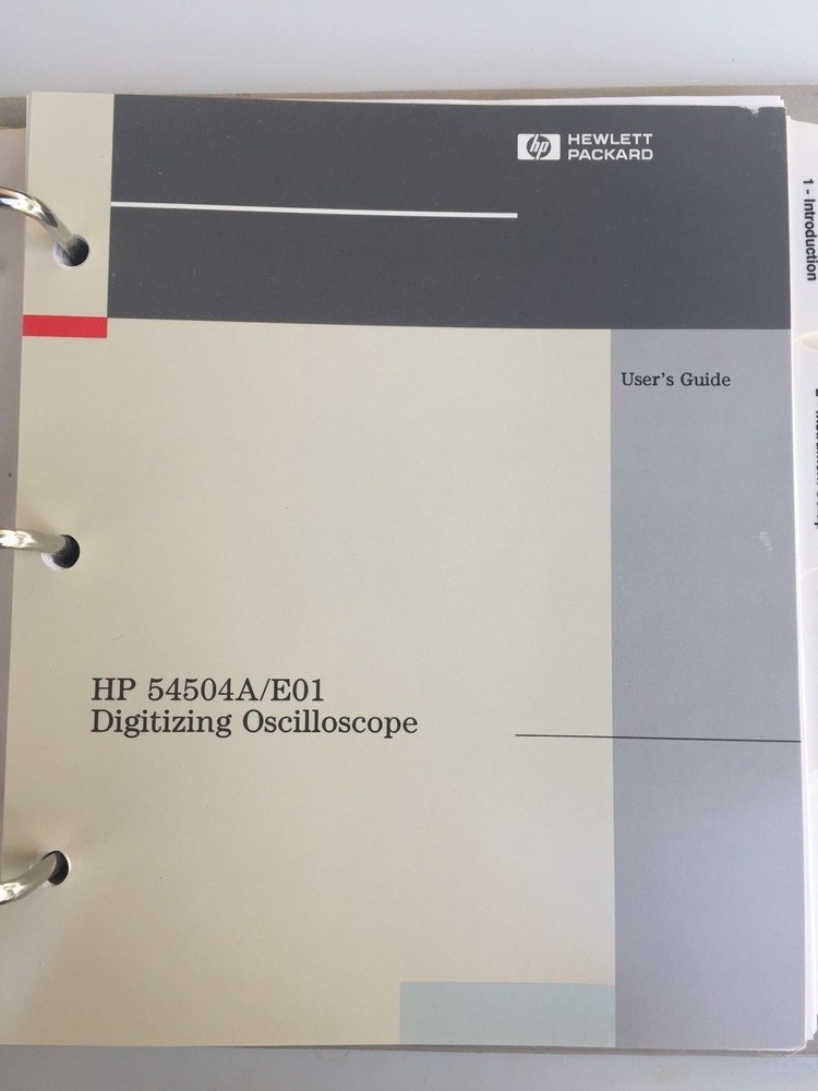 HEWLETT PACKARD 54504A/E01 DIGITIZING OSCILLOSCOPE USERS GUIDE-NEW-SEALED