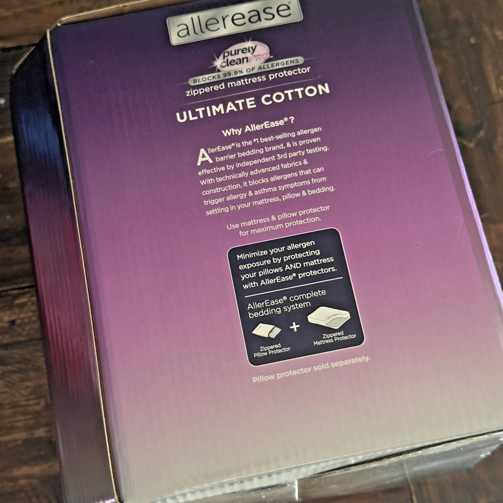 AllerEase Ultimate King Mattress Protector Cotton Waterproof Allergen Barrier