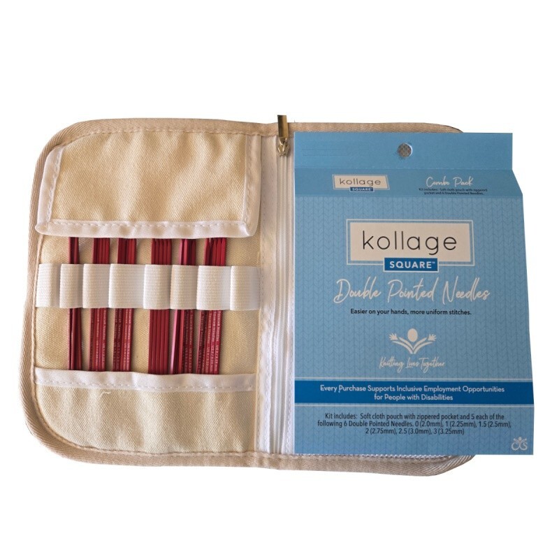 Kollage ::Square® RED Double Pointed Needles Set:: Sizes 0-3 US, 7"