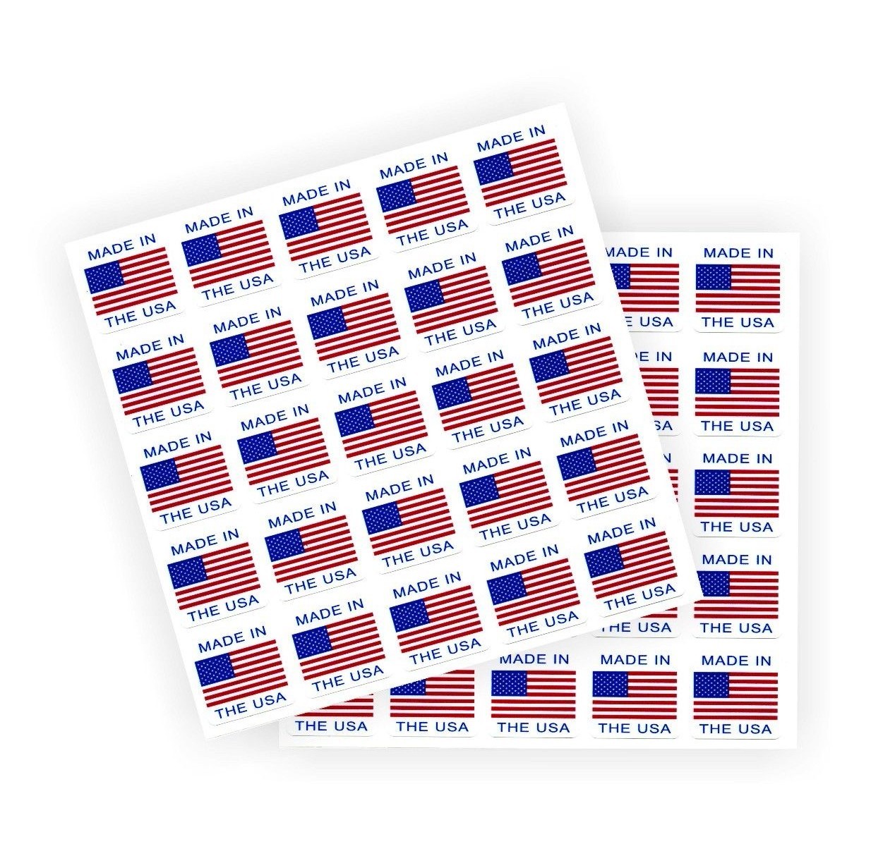 Made in USA American Flag Decal Sticker | 1" square | quantity 50 | Outdoor Use