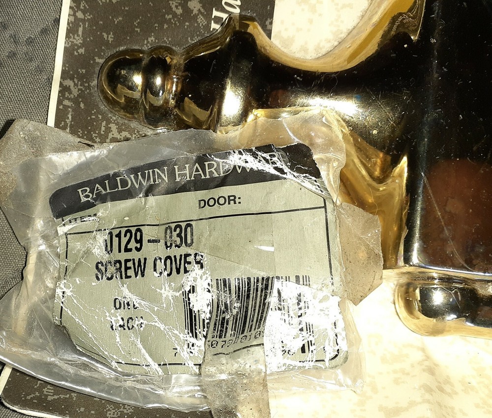 Large Heavy Baldwin 6.5" Solid Brass Door Knocker + Baldwin Screw Cover