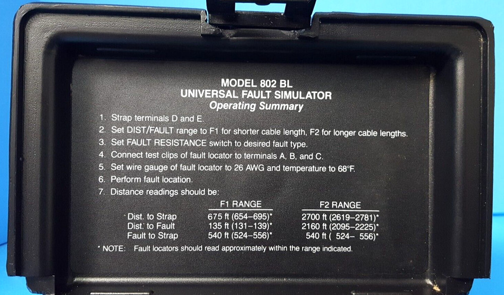 Universal Fault Simulator, 802 BL, DCM
