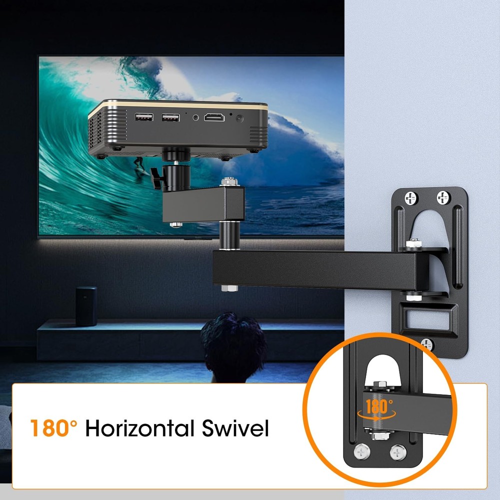 Universal Porjector Mount Foldable Projector Wall Mount 1/4" Screw, Adjustabl...