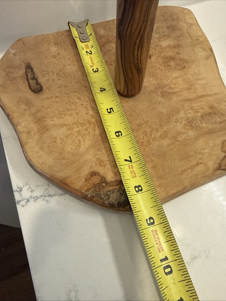 handmade olive wood kitchen paper roll holder