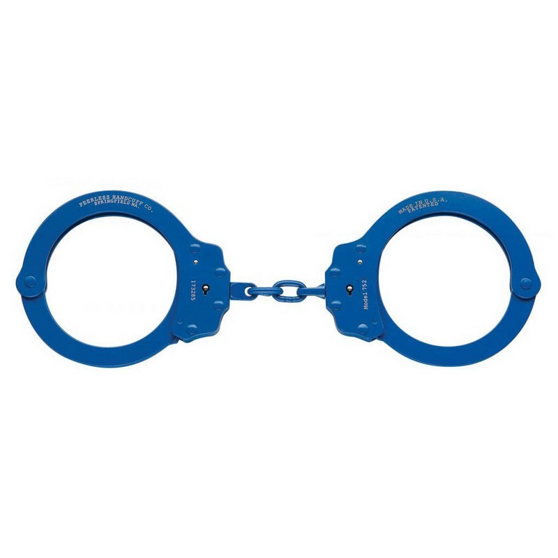 Peerless Model 752C Oversized Chain-Linked Colored Handcuffs & Keys, Blue