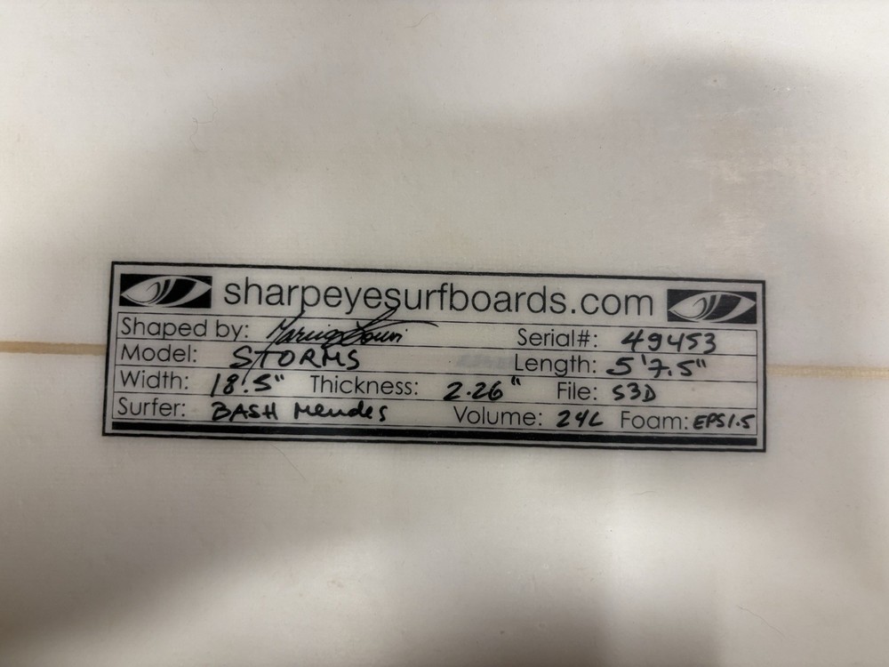 Sharpeye Kanoa Storms Model 5’7 And A Half.