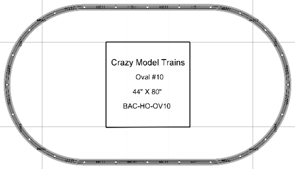 Bachmann E-Z Track HO Scale Oval #10 Basic Train Track Set - 44" X  80"