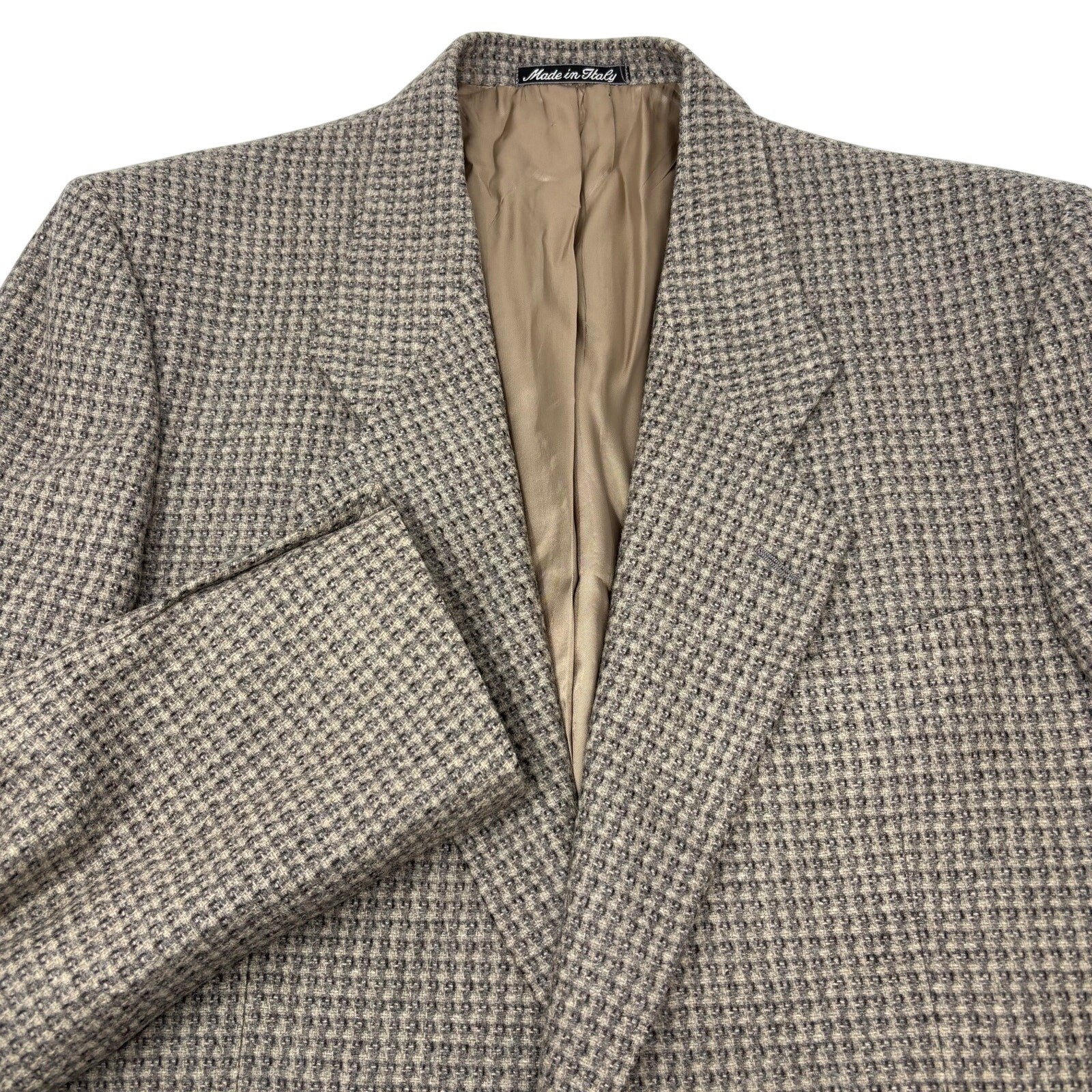 Mani by Giorgio Armani Mens 38R Light Brown Gray Check 2 Button Sports Coat