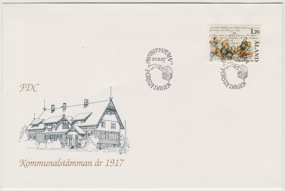 Aland FDC 1987, Muncipal Meeting 1917 Mint